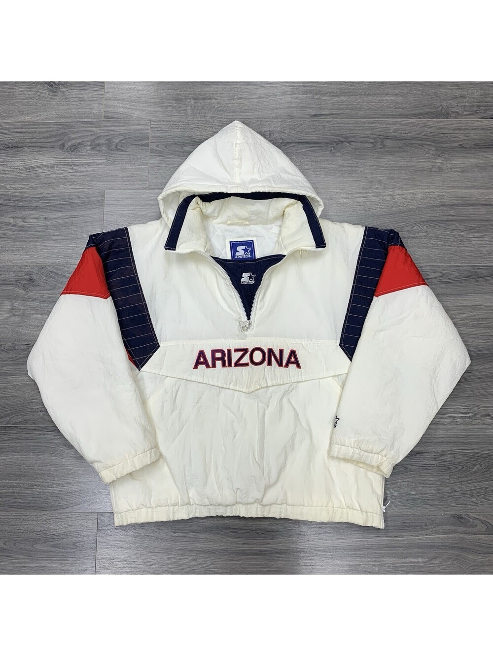 Vintage 90S Starter University Of Arizona Wildcats Jacket XL Quarter Zip MENS